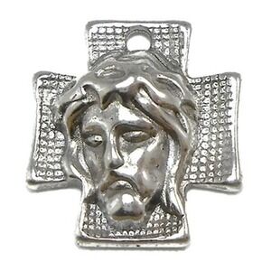 6pcs Jesus Cross Charms‎ silver tone metal religious